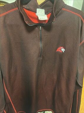 Men's Quarter-Zip Maroon LM Lions Performance Sweater